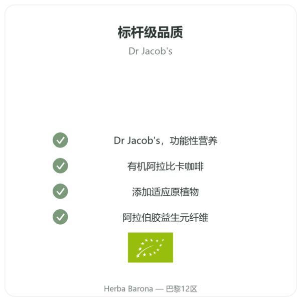 Chi Café 有机速溶 Dr Jacob's 400 g 品质保证 Paris Herba Barona