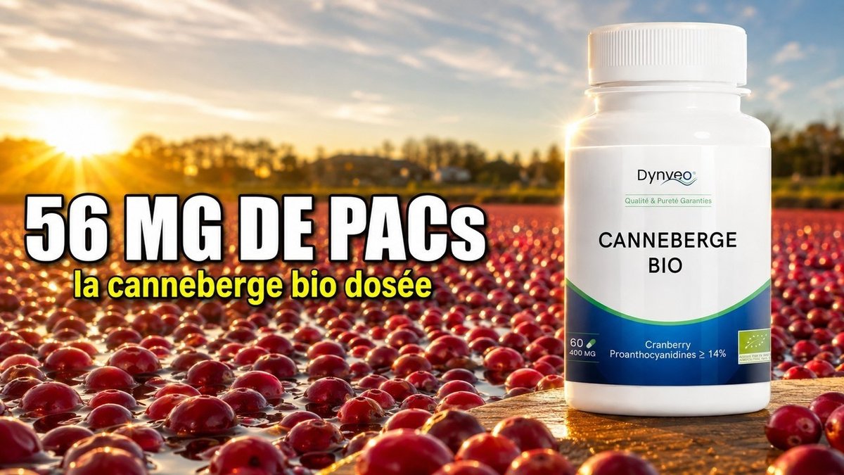 Vidéo Canneberge bio (Cranberry) Dynveo ) 56 mg PACs 60 gél Paris Herba Barona