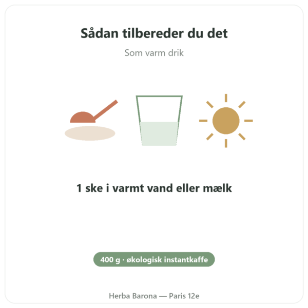 Chi café BIO Opløselig Dr Jacob’s 400 g mode-emploi Paris Herba Barona
