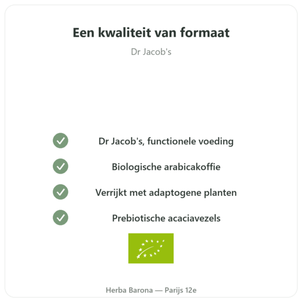 Chi Café BIO Oploskoffie Dr Jacob's 400 g kwaliteit Paris Herba Barona