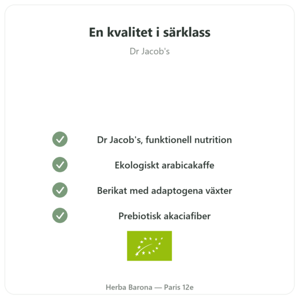 Chi Kaffe EKO Löslig Dr Jacob's 400 g kvalitet Paris Herba Barona