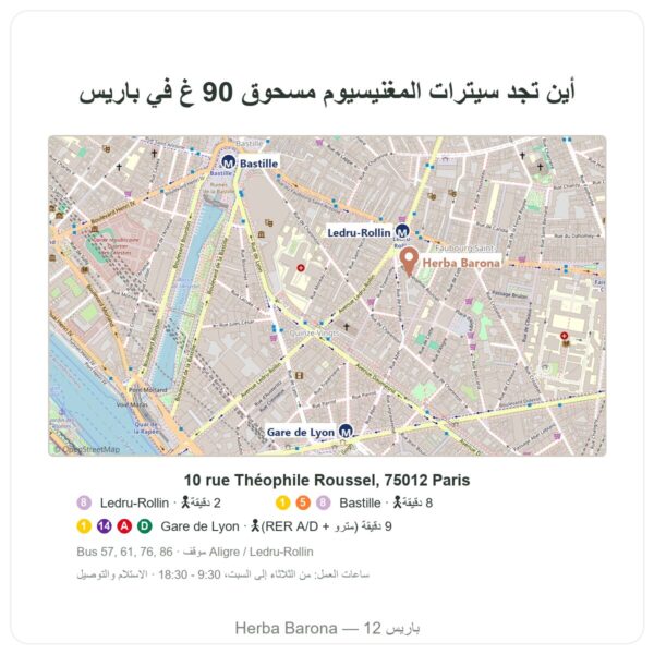 أين تجد سيترات المغنيسيوم مسحوق 90 غ – Nutrimuscle - Herba Barona Paris