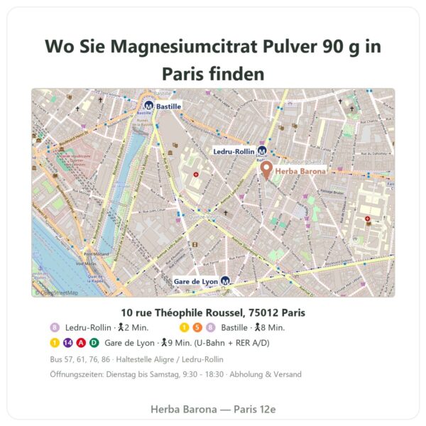 Wo finden Magnesiumcitrat Pulver 90 g – Nutrimuscle - Herba Barona Paris