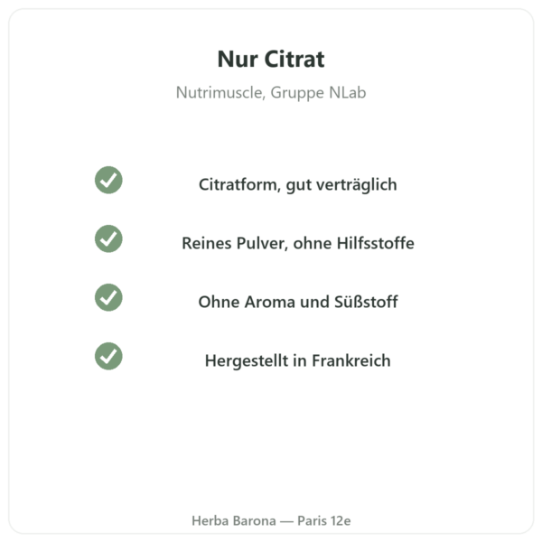 Magnesiumcitrat Pulver 90 g – Nutrimuscle Qualität Paris Herba Barona
