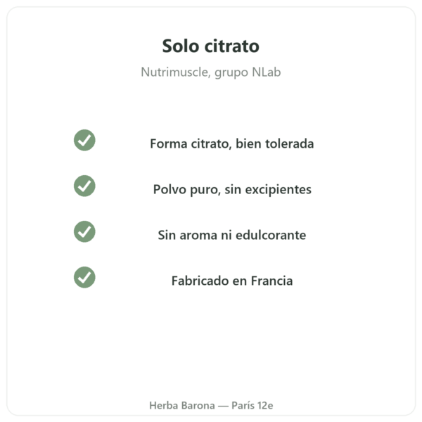 Citrato de magnesio en polvo 90 g – Nutrimuscle calidad Paris Herba Barona