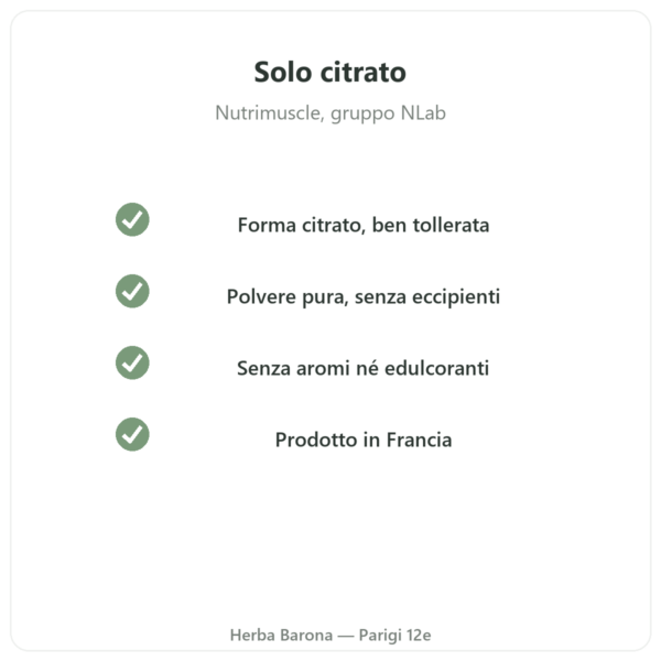 Citrato di magnesio in polvere 90 g – Nutrimuscle qualità Paris Herba Barona