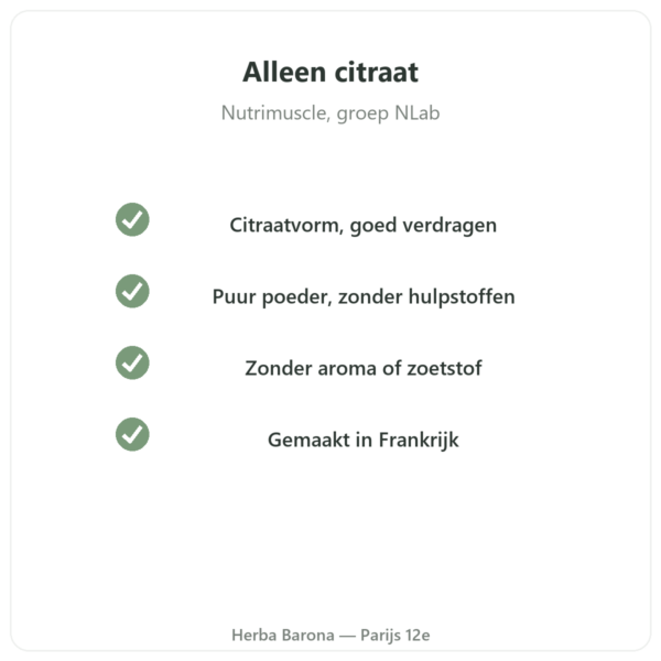 Magnesiumcitraat poeder 90 g – Nutrimuscle kwaliteit Paris Herba Barona