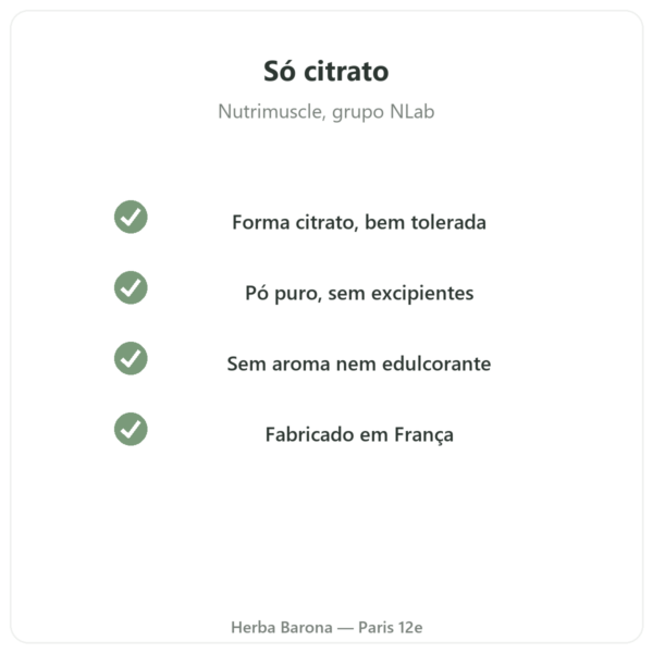 Citrato de magnésio em pó 90 g – Nutrimuscle qualidade Paris Herba Barona