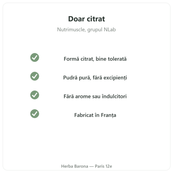 Citrat de magneziu pudră 90 g – Nutrimuscle calitate Paris Herba Barona