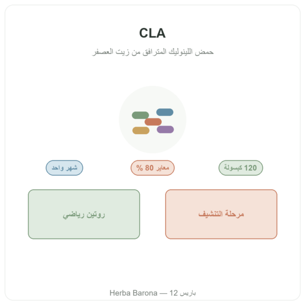 CLA بعدد 120 كبسولة – Nutrimuscle تقديم Paris Herba Barona