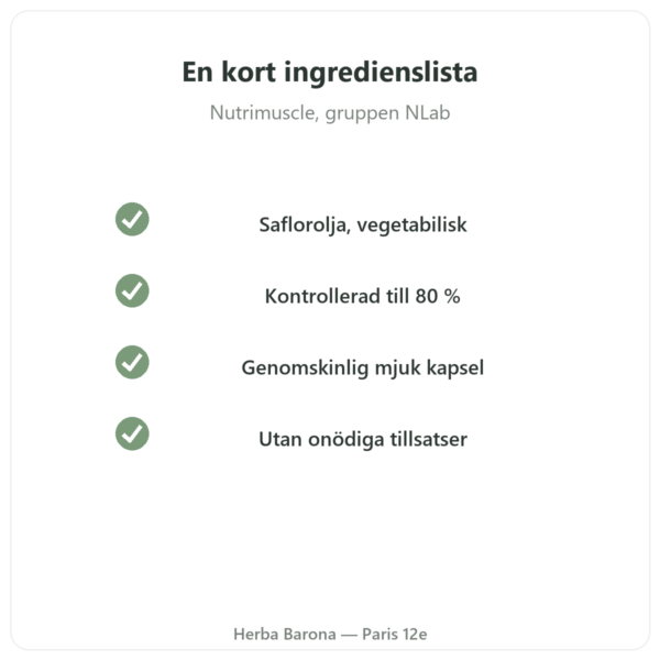 CLA 120 kapslar – Nutrimuscle kvalitet Paris Herba Barona