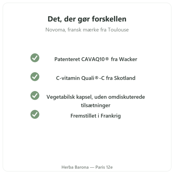 Coenzym Q10 Novoma kvalitet Paris Herba Barona
