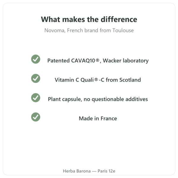 Coenzyme Q10 Novoma quality Paris Herba Barona