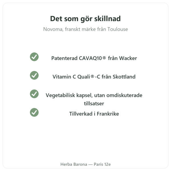 Coenzym Q10 Novoma kvalitet Paris Herba Barona