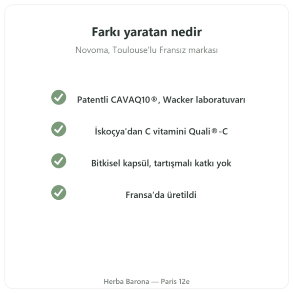 Koenzim Q10 Novoma kalite Paris Herba Barona