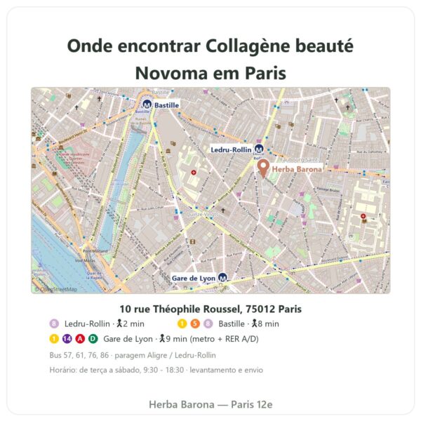 Onde encontrar Collagène beauté Novoma - Herba Barona Paris
