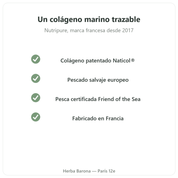 Colágeno marino sabor exótico Nutripure 310 g calidad Paris Herba Barona