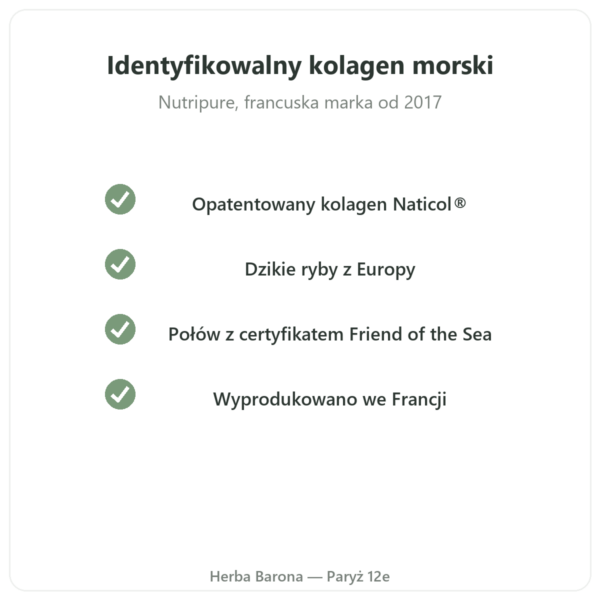 Kolagen morski o smaku egzotycznym Nutripure 310 g jakość Paris Herba Barona