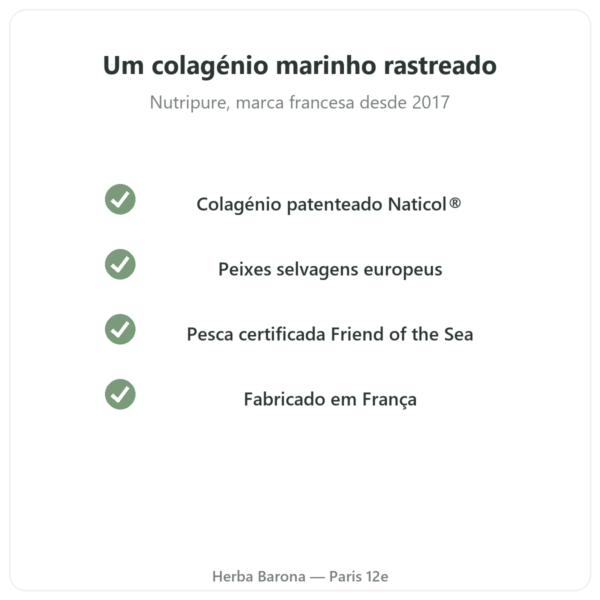 Colagénio marinho sabor exótico Nutripure 310 g qualidade Paris Herba Barona