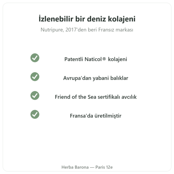 Egzotik Meyve Aromalı Deniz Kolajeni Nutripure 310 g kalite Paris Herba Barona