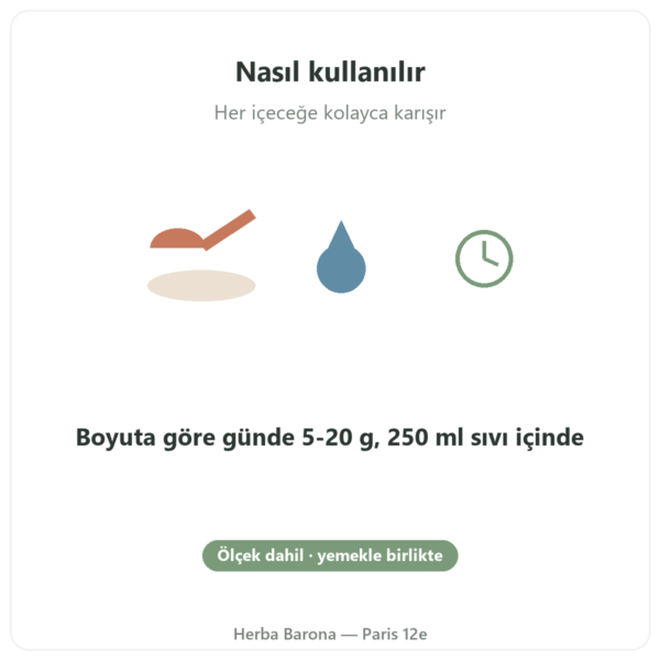Nutripure Naticol deniz kolajeni, nötr tat kullanım şekli Paris Herba Barona