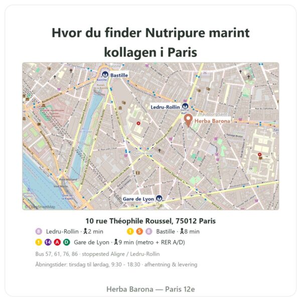 Hvor du finder Nutripure marint kollagen - Herba Barona Paris