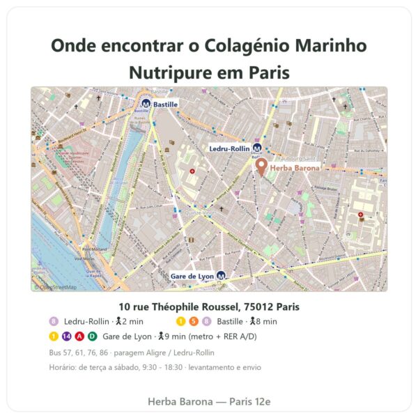 Onde encontrar o Colagénio Marinho Nutripure - Herba Barona Paris