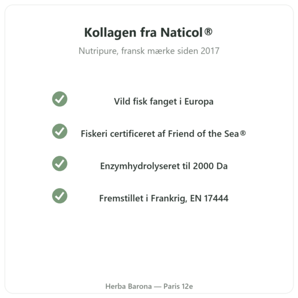 Nutripure Naticol marint kollagen, neutral smag Naticol-kvalitet Paris Herba Barona