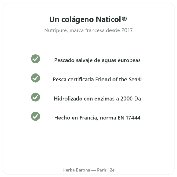 Colágeno marino Naticol Nutripure, sabor neutro calidad Naticol Paris Herba Barona