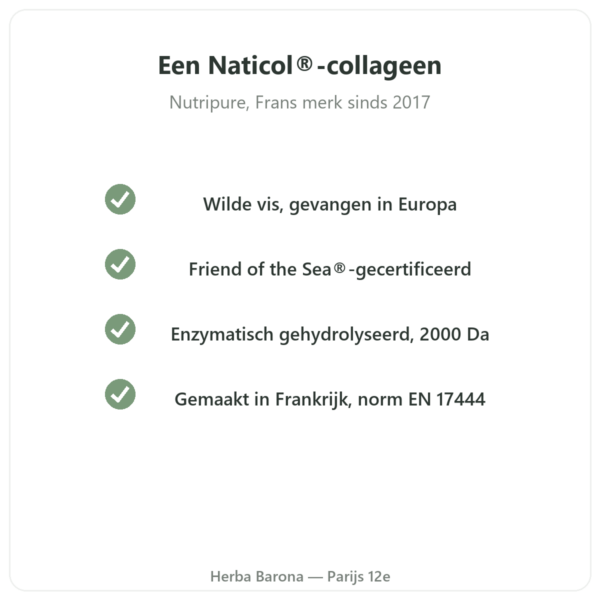 Nutripure Naticol marien collageen, neutrale smaak Naticol-kwaliteit Paris Herba Barona