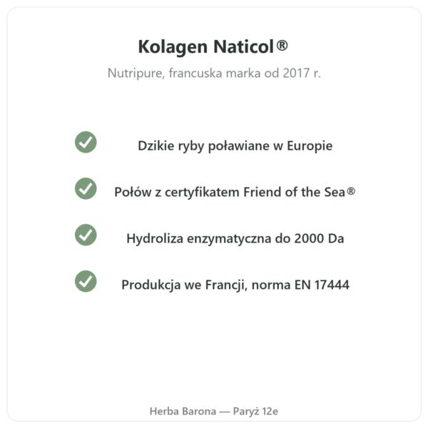 Kolagen morski Naticol Nutripure, smak neutralny jakość Naticol Paris Herba Barona
