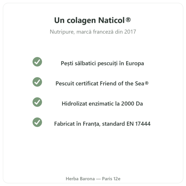 Colagen marin Naticol Nutripure, gust neutru calitate Naticol Paris Herba Barona