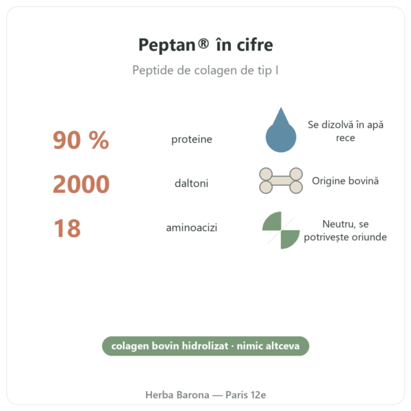 Colagen peptidic Peptan® Nutripure neutru 310 g proprietăți și cifre Paris Herba Barona