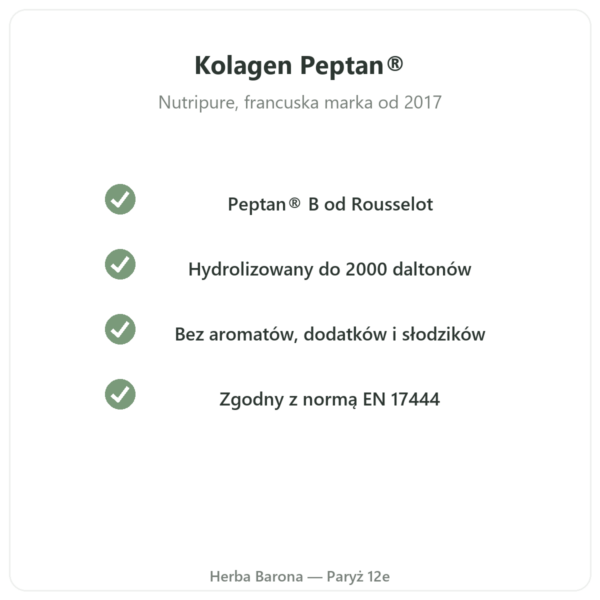 Kolagen peptydowy Peptan® Nutripure neutralny 310 g jakość Paris Herba Barona