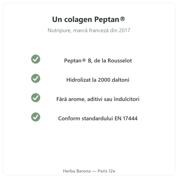 Colagen peptidic Peptan® Nutripure neutru 310 g calitate Paris Herba Barona
