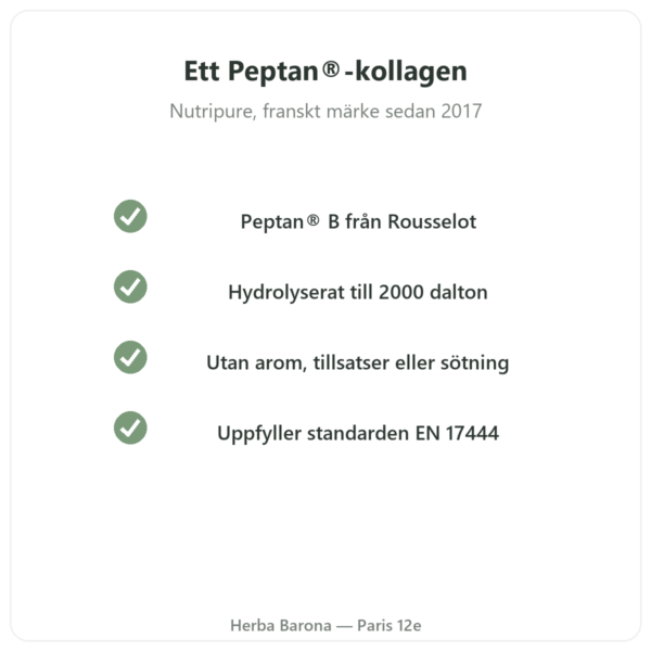 Peptan® kollagenpeptider Nutripure neutral smak 310 g kvalitet Paris Herba Barona