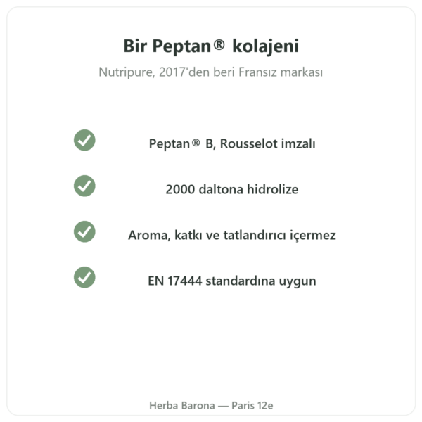 Peptan® Kolajen Peptitleri Nutripure nötr 310 g kalite Paris Herba Barona