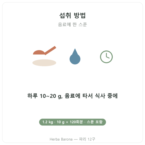 Nutripure Peptan® 콜라겐 펩타이드 무향 1.2 kg 통 섭취 방법 Paris Herba Barona