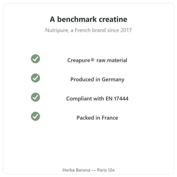 Nutripure Creapure® creatine powder 150 g quality Paris Herba Barona