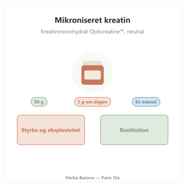 Mikroniseret kreatin Opticreatine 90 g – Nutrimuscle præsentation Paris Herba Barona