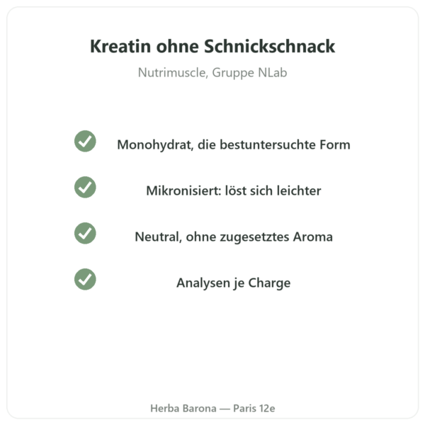 Kreatin mikronisiert Opticreatine 90 g – Nutrimuscle Qualität Paris Herba Barona