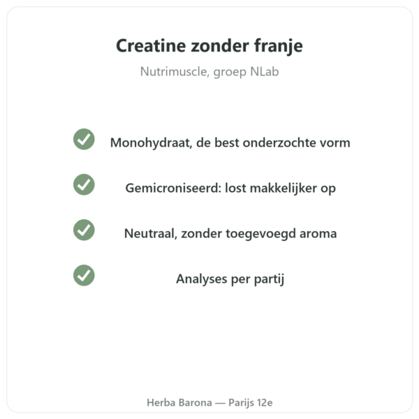 Gemicroniseerde creatine Opticreatine 90 g – Nutrimuscle kwaliteit Paris Herba Barona