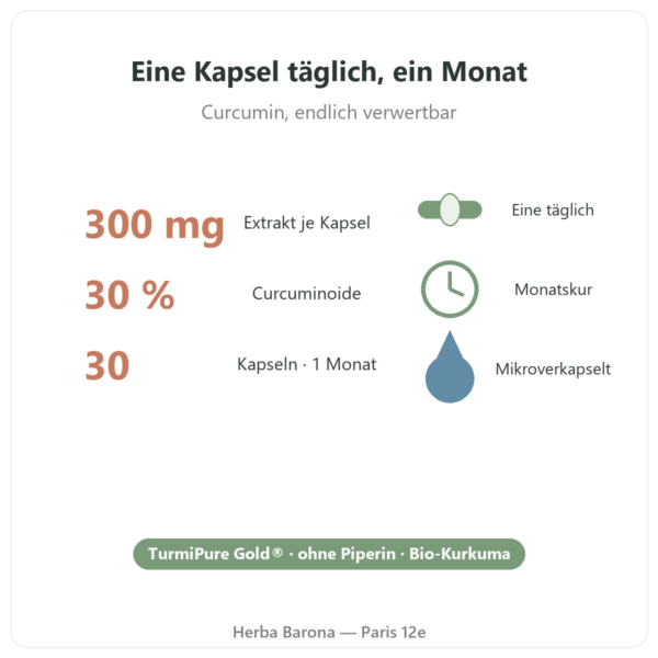 Bio-Curcumin optimiert 30 Kapseln – Dynveo Vorteile und Fakten Paris Herba Barona