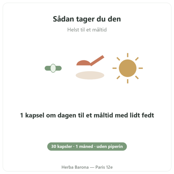 Optimeret økologisk curcumin 30 kapsler – Dynveo anvendelse Paris Herba Barona