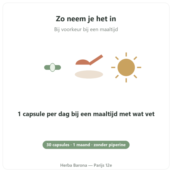 Bio-curcumine geoptimaliseerd 30 capsules – Dynveo gebruik Paris Herba Barona