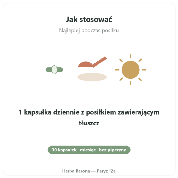 Kurkumina bio optymalizowana 30 kapsułek – Dynveo stosowanie Paris Herba Barona