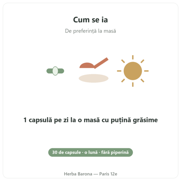 Curcumină bio optimizată 30 capsule – Dynveo mod de utilizare Paris Herba Barona