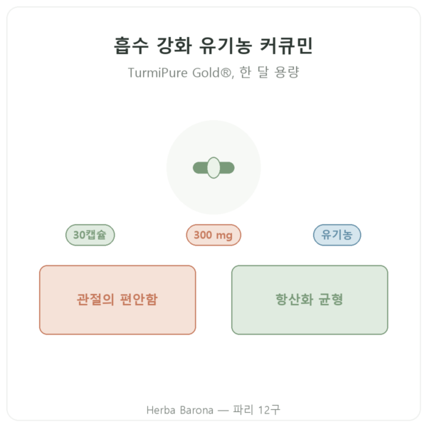 Dynveo 흡수 강화 유기농 커큐민 30캡슐 제품 소개 Paris Herba Barona