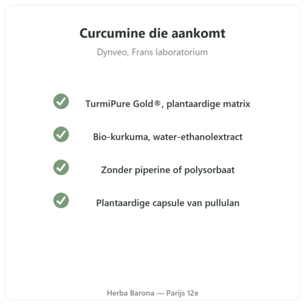 Bio-curcumine geoptimaliseerd 30 capsules – Dynveo kwaliteit Paris Herba Barona