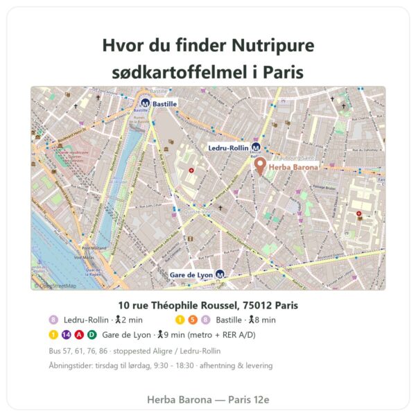 Hvor man finder Økologisk sødkartoffelmel Nutripure – 750 g - Herba Barona Paris